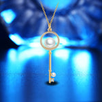 Colar de Chave com Contas em Forma de Diamante Tendência de Verão para Mulher