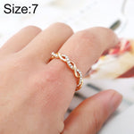 Simple Stylish Ladies Full Rhinestone Twist Modelling Ring(US Size:7), US Size:7