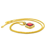 Colar Masculino com Corrente Dourada e Pendente Mini Colorido de Strass Estilo Hip Hop, JEWE0309AA, JEWE0309AB, JEWE0309AC, JEWE0309AD
