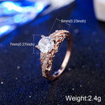 1 Par Anel de Noivado Feminino de Moda com Zircão Microincrustado Anel de Casal Princesa Rainha Temperamento Aristocrático (Ouro Rosa Tamanho US: 9), Tamanho US: 9