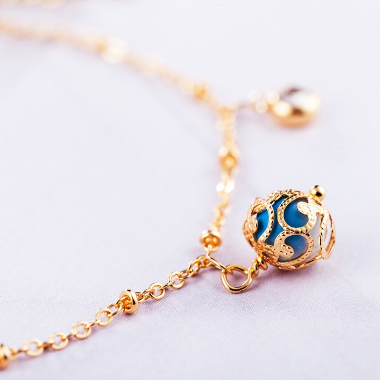 Pulseira Feminina de Moda com Zircão e Contas Ajustável Combina com Tudo Pulseira de Noiva Dourada Banhada a Ouro (Ouro)