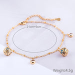 Pulseira Feminina de Moda com Zircão e Contas Ajustável Combina com Tudo Pulseira de Noiva Dourada Banhada a Ouro (Ouro)
