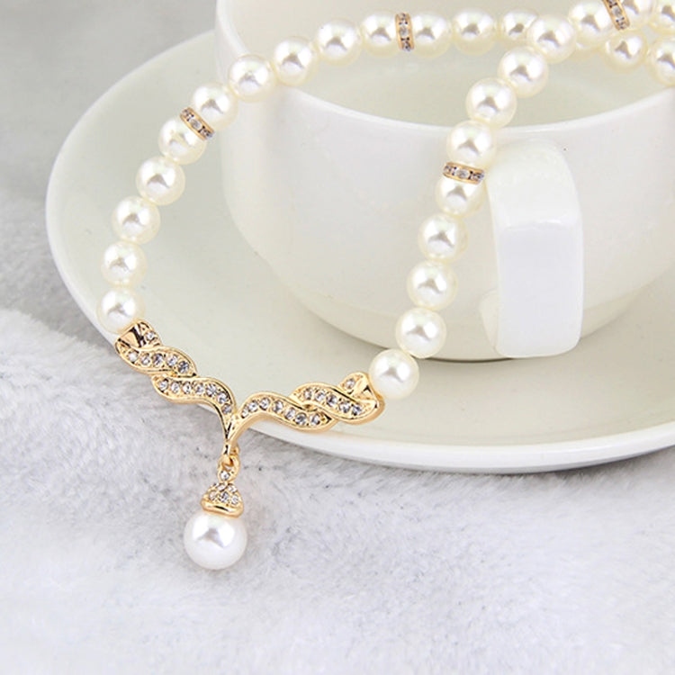 Conjunto de Joalharia Clássico para Noiva 3 em 1 com Brincos, Colar e Contas