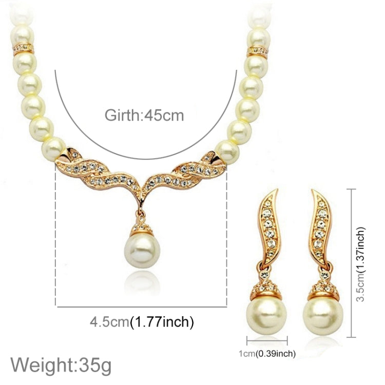 Conjunto de Joalharia Clássico para Noiva 3 em 1 com Brincos, Colar e Contas