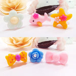 40 PCS Children Cute Cartoon Resin Flower Animal Heart Bow-knot Ring, Smooth Surface, Smooth Surface, 40 PCS