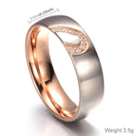 Anel de Casal com Coração de Strass da Moda Anel Fino em Aço de Titânio para Homens e Mulheres (Dourado com Diamante, Tamanho US: 7), Dourado com Diamante, Tamanho US: 7