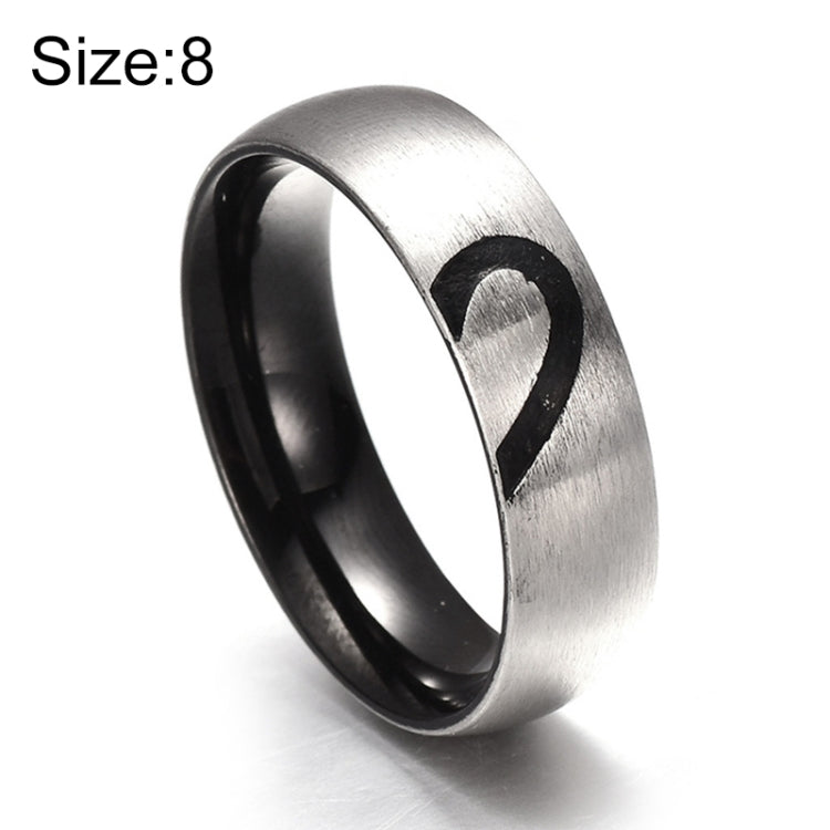 Anel de Casal de Moda com Strass em Forma de Coração Anel Fino de Aço de Titânio para Homens e Mulheres (Prateado sem Diamante, Tamanho US: 8), Prateado sem Diamante, Tamanho US: 8