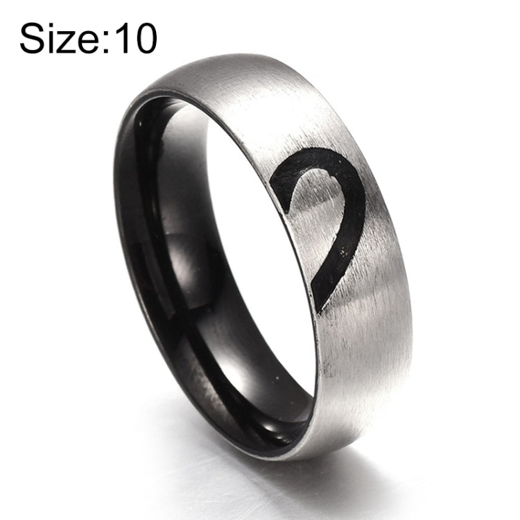 Anel de Casal com Coração de Strass da Moda, Anel Fino de Aço de Titânio para Homens e Mulheres (Prateado sem Diamante, Tamanho US: 10), Prateado sem Diamante, Tamanho US: 10