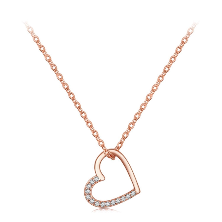 SCN347-B Colar em Prata Esterlina S925 com Zircão, Design Simples de Coração Oco, SCN347-B, SCN347-C