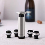 Conjunto Original Xiaomi Youpin CircleJoy de Tampas de Conservação de Vinho Tinto em Aço Inoxidável, Estilo: 4 Tampas com Uma Bomba, 4 Tampas com Uma Bomba