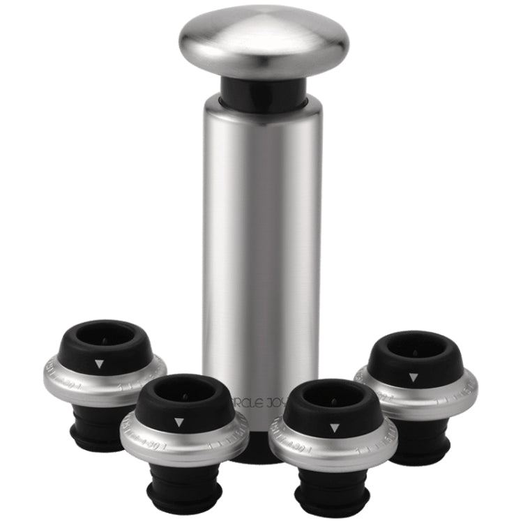Conjunto Original Xiaomi Youpin CircleJoy de Tampas de Conservação de Vinho Tinto em Aço Inoxidável, Estilo: 4 Tampas com Uma Bomba, 4 Tampas com Uma Bomba