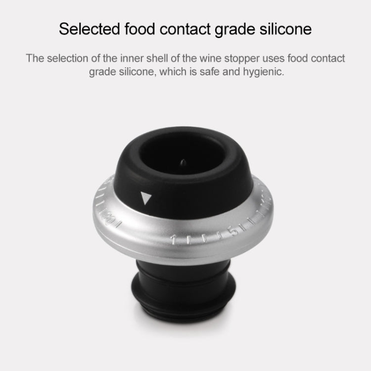 Conjunto Original Xiaomi Youpin CircleJoy de Tampas de Conservação de Vinho Tinto em Aço Inoxidável, Estilo: 4 Tampas com Uma Bomba, 4 Tampas com Uma Bomba