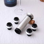Conjunto Original Xiaomi Youpin CircleJoy de Tampas de Conservação de Vinho Tinto em Aço Inoxidável, Estilo: 4 Tampas com Uma Bomba, 4 Tampas com Uma Bomba
