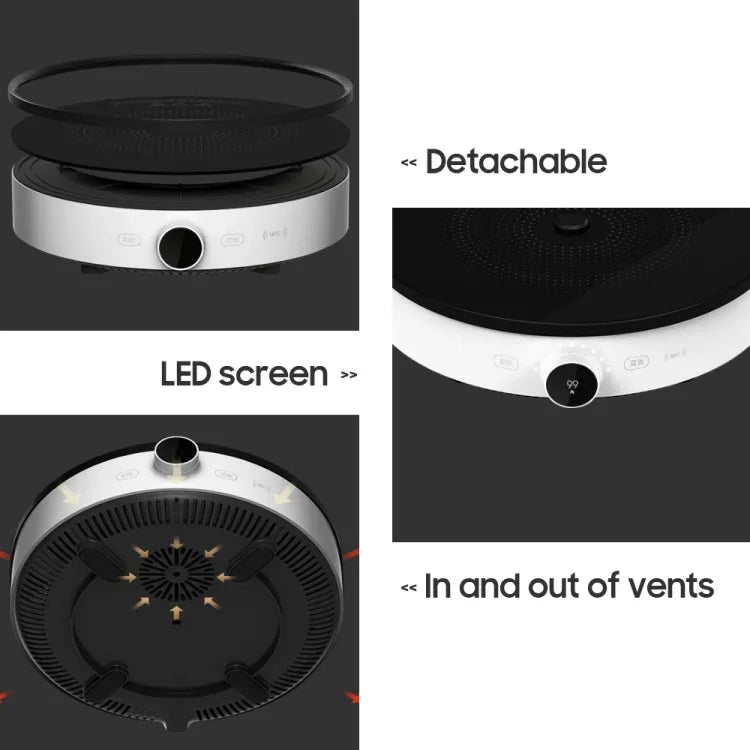 Fogão de Indução Original Xiaomi Mijia 2100W com Ecrã OLED, Controlo por App com Conexão NFC, Plugue US, Fogão 2 2100W
