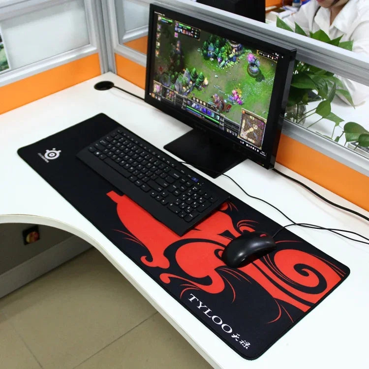 Tapete de Rato e Teclado Grande Extendido Dragon Mantis para Gaming e Escritório, Tamanho: 90cm x 30cm