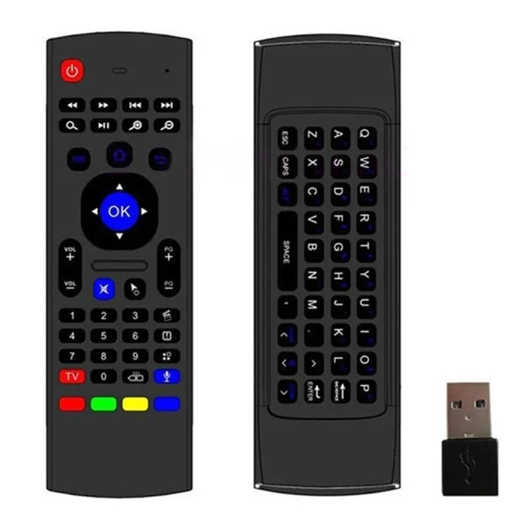 Comando Teclado Sem Fios MX3-M Air Mouse 2.4G com Microfone para Android TV Box / Mini PC, Air Mouse com Microfone