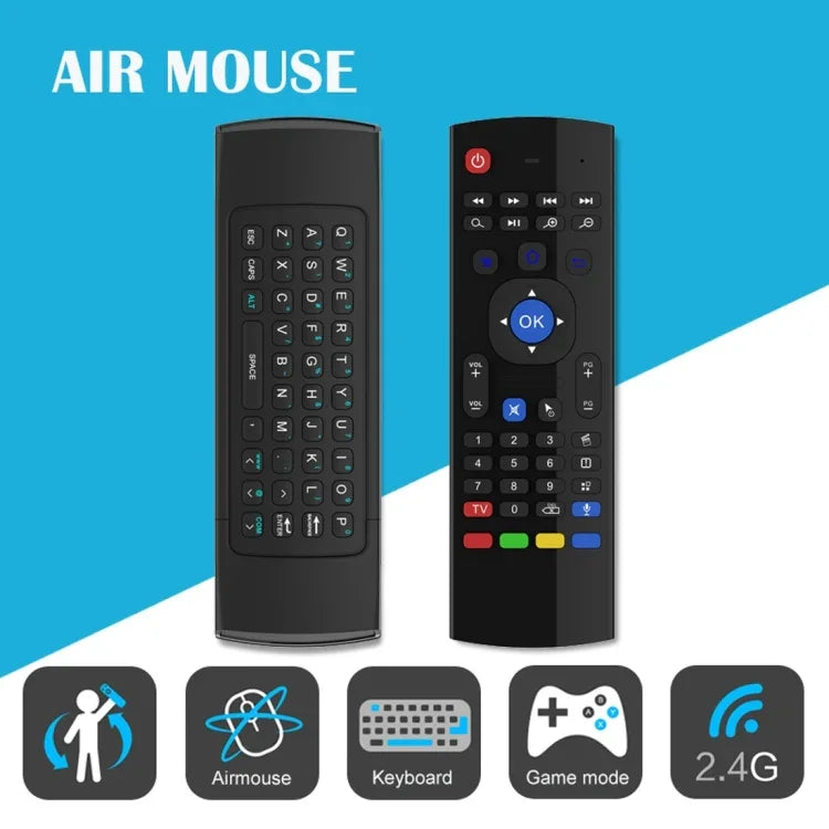Comando Teclado Sem Fios MX3-M Air Mouse 2.4G com Microfone para Android TV Box / Mini PC, Air Mouse com Microfone