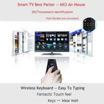 Comando Teclado Sem Fios MX3-M Air Mouse 2.4G com Microfone para Android TV Box / Mini PC, Air Mouse com Microfone
