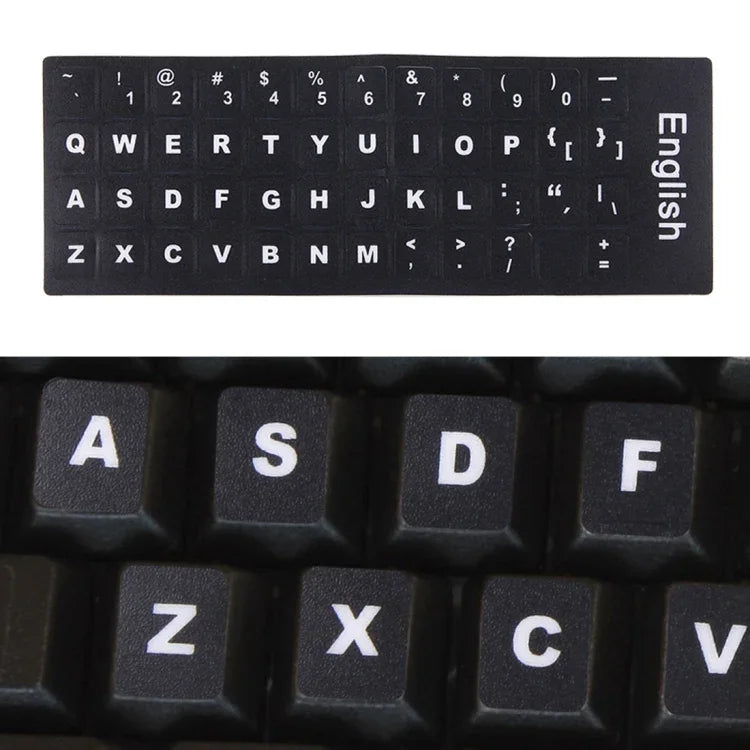 Película Protetora para Teclado com Autocolantes Independentes em Inglês para Teclado de Portátil
