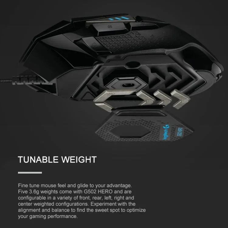 Rato Gaming Com Fios Logitech G502 HERO com 11 Botões, Comprimento: 2.1m