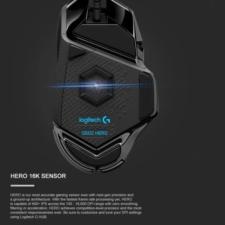 Rato Gaming Com Fios Logitech G502 HERO com 11 Botões, Comprimento: 2.1m
