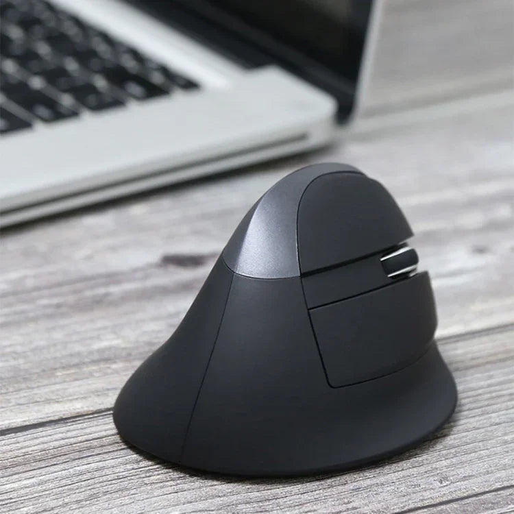 Rato Vertical Ergonómico Mini Sem Fios DELUX M618 2.4G 2400DPI USB Recarregável, M618 Cinzento