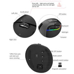 Rato Vertical Ergonómico Mini Sem Fios DELUX M618 2.4G 2400DPI USB Recarregável, M618 Cinzento