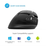 Rato Vertical Ergonómico Mini Sem Fios DELUX M618 2.4G 2400DPI USB Recarregável, M618 Cinzento