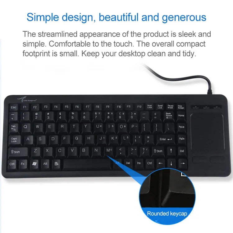 Teclado com Touchpad Com Fios DS-8800 PS/2 Interface, Resistência a Salpicos, Gravação a Laser, Comprimento: 1.5m, DS-8800 PS/2