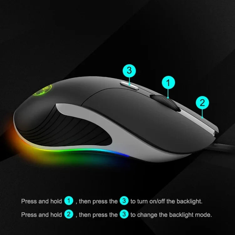 Rato Com Fios iMICE X6 com 6 Botões e Iluminação RGB Colorida, X6