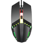 Rato Gaming Com Fios HXSJ S200 USB2.0 1600dpi Ajustável com 4 Teclas e Luz Colorida, Comprimento: 1.5m