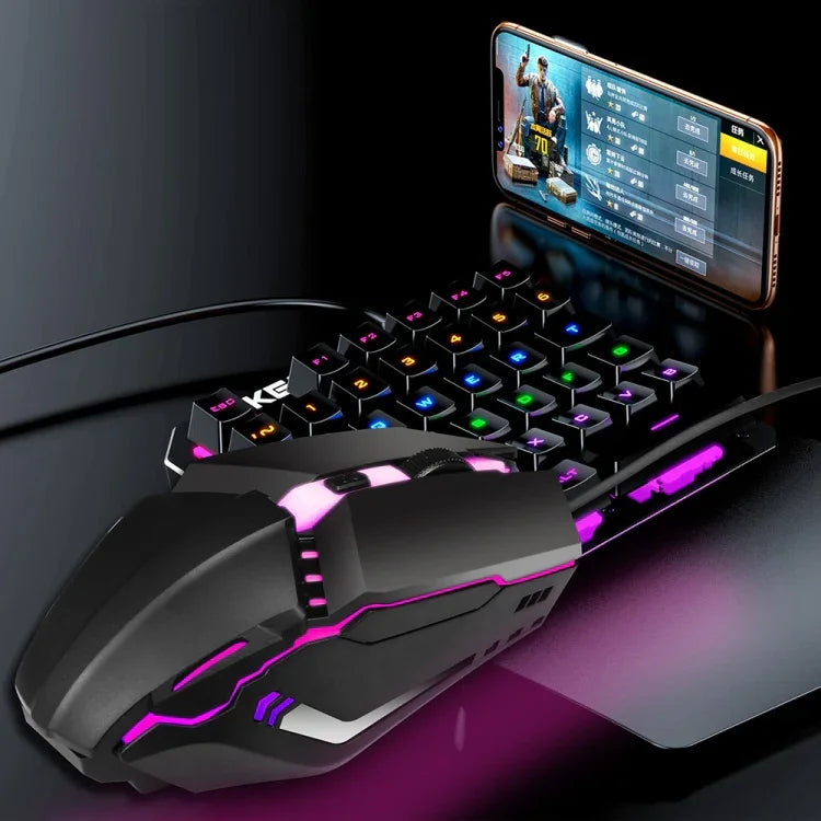 Rato Gaming Com Fios HXSJ S200 USB2.0 1600dpi Ajustável com 4 Teclas e Luz Colorida, Comprimento: 1.5m