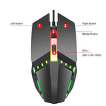 Rato Gaming Com Fios HXSJ S200 USB2.0 1600dpi Ajustável com 4 Teclas e Luz Colorida, Comprimento: 1.5m