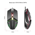Rato Gaming Com Fios HXSJ S200 USB2.0 1600dpi Ajustável com 4 Teclas e Luz Colorida, Comprimento: 1.5m