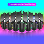 Rato Gaming Com Fios HXSJ S200 USB2.0 1600dpi Ajustável com 4 Teclas e Luz Colorida, Comprimento: 1.5m