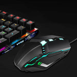 Rato Gaming Com Fios HXSJ S200 USB2.0 1600dpi Ajustável com 4 Teclas e Luz Colorida, Comprimento: 1.5m