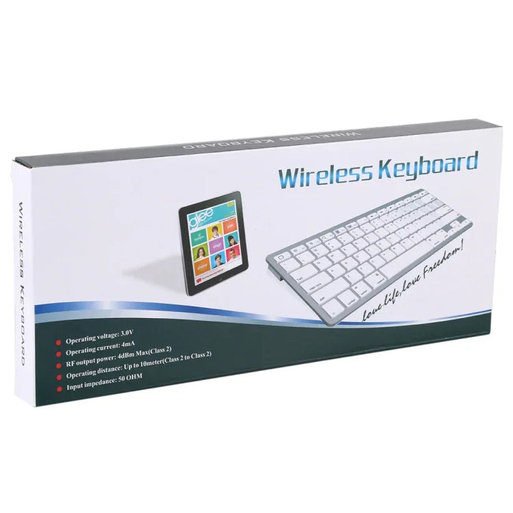 Teclado Bluetooth Sem Fios Ultra-fino WB-8022, Teclas Árabes, Teclas Árabes