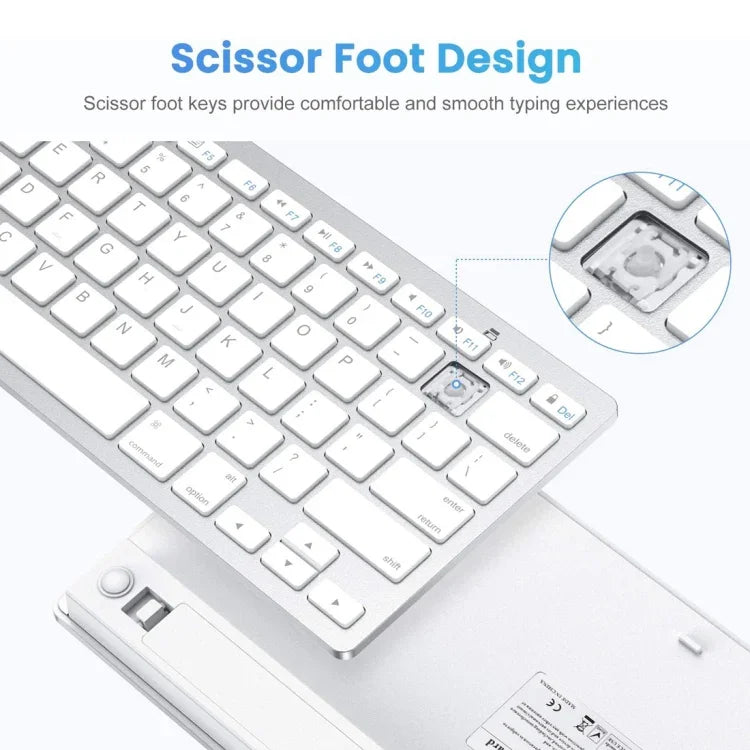 Teclado Bluetooth Sem Fios Ultra-fino WB-8022, Teclas Árabes, Teclas Árabes