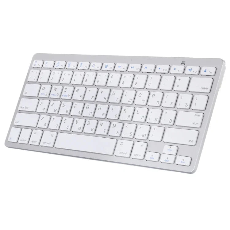 Teclado Bluetooth Sem Fios Ultra-fino WB-8022 para iPad, Samsung, Huawei, Xiaomi, Tablets ou Smartphones, Teclas Russas, Teclas Russas