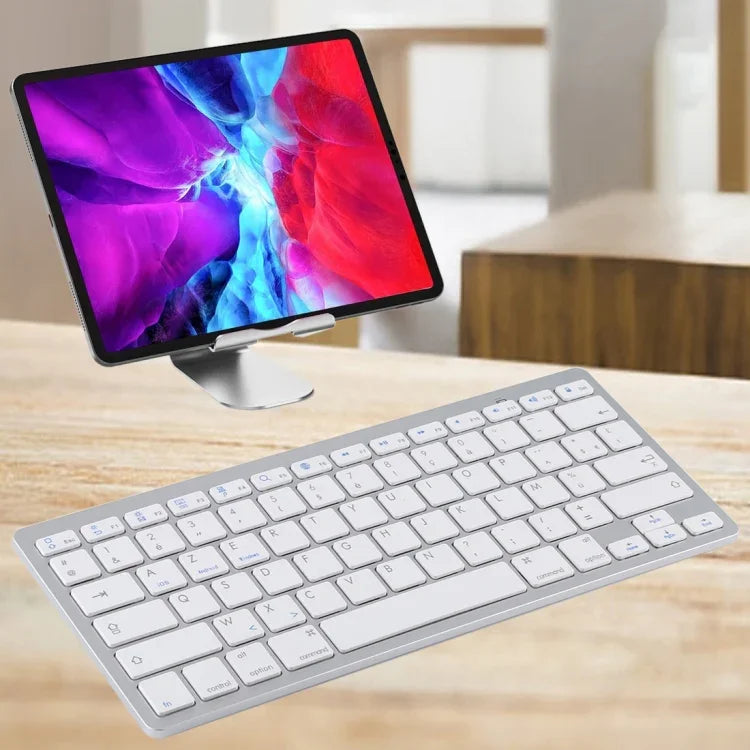 Teclado Bluetooth Sem Fios Ultra-fino WB-8022 para iPad, Samsung, Huawei, Xiaomi, Tablets ou Smartphones, Teclas Francesas, Teclas Francesas