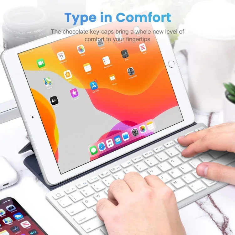 Teclado Bluetooth Sem Fios Ultra-fino WB-8022 para iPad, Samsung, Huawei, Xiaomi, Tablets ou Smartphones, Teclas Francesas, Teclas Francesas