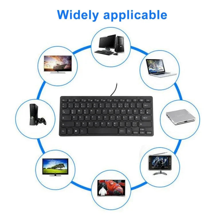 Teclado Mini Com Fios de Design Ultra-fino TT-A01, Versão Alemã, Versão Alemã