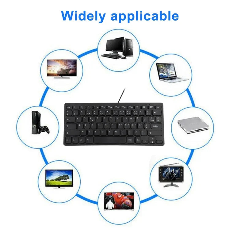TT-A01 Teclado Mini com Fios Ultra-fino, Versão Francesa, Versão Francesa