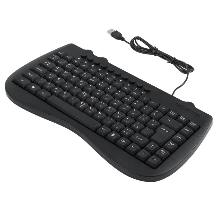 Teclado Mini Multimédia Com Fios para Portátil KB-301B, Versão Árabe (Preto), Versão Árabe