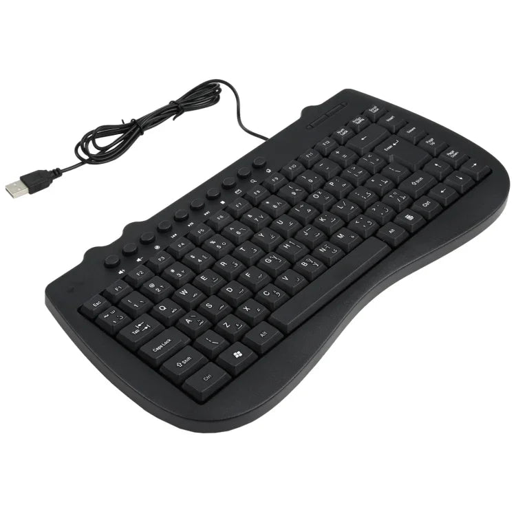 Teclado Mini Multimédia Com Fios para Portátil KB-301B, Versão Árabe (Preto), Versão Árabe
