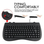 Teclado Mini Multimédia Com Fios para Portátil KB-301B, Versão Árabe (Preto), Versão Árabe