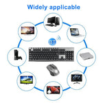 Conjunto Teclado e Rato Sem Fios Impermeável 2.4Ghz para Escritório, KB-6600
