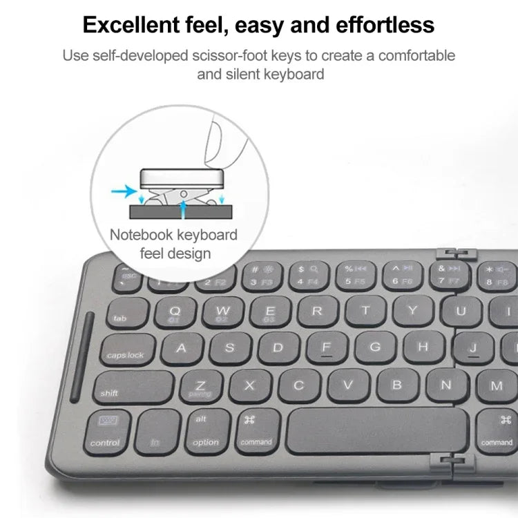 Teclado Sem Fios Bluetooth Mini Dobrável Universal de Três Canais B088, B088