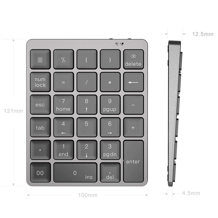 Teclado Numérico Sem Fios Bluetooth Recarregável Ultra-fino de Liga de Alumínio Universal N960, N960
