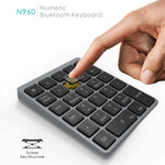 Teclado Numérico Sem Fios Bluetooth Recarregável Ultra-fino de Liga de Alumínio Universal N960, N960
